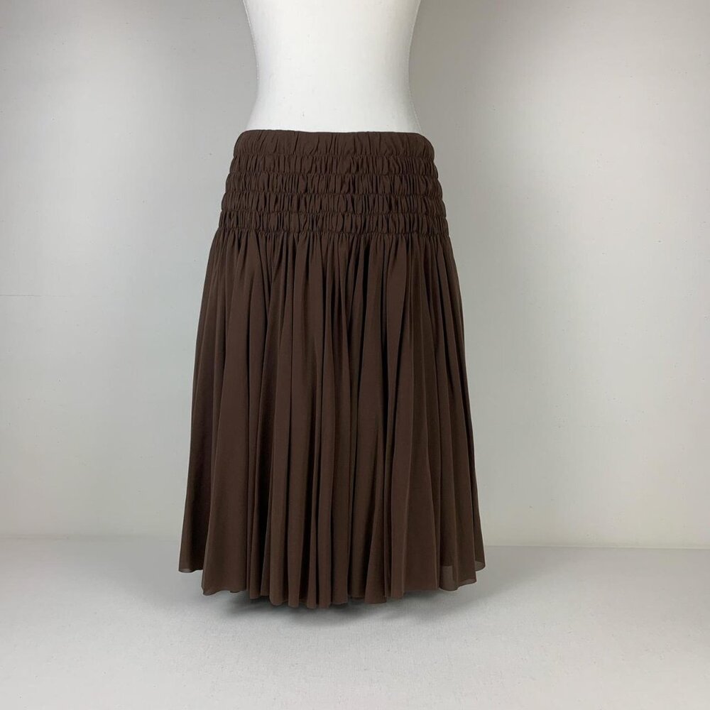 TSE Elegant Brown Silk Skirt - Size 6, 100% Silk, Stunning Style with Minor Flaw - Picture 3 of 7